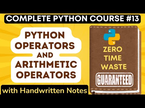 Python Operators And Arithmetic Operators With Handwritten Notes In Hindi Python Tutorial 13
