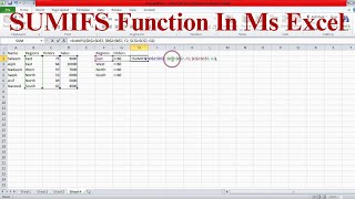 Download the video "SUMIFS Function In Ms Excel"