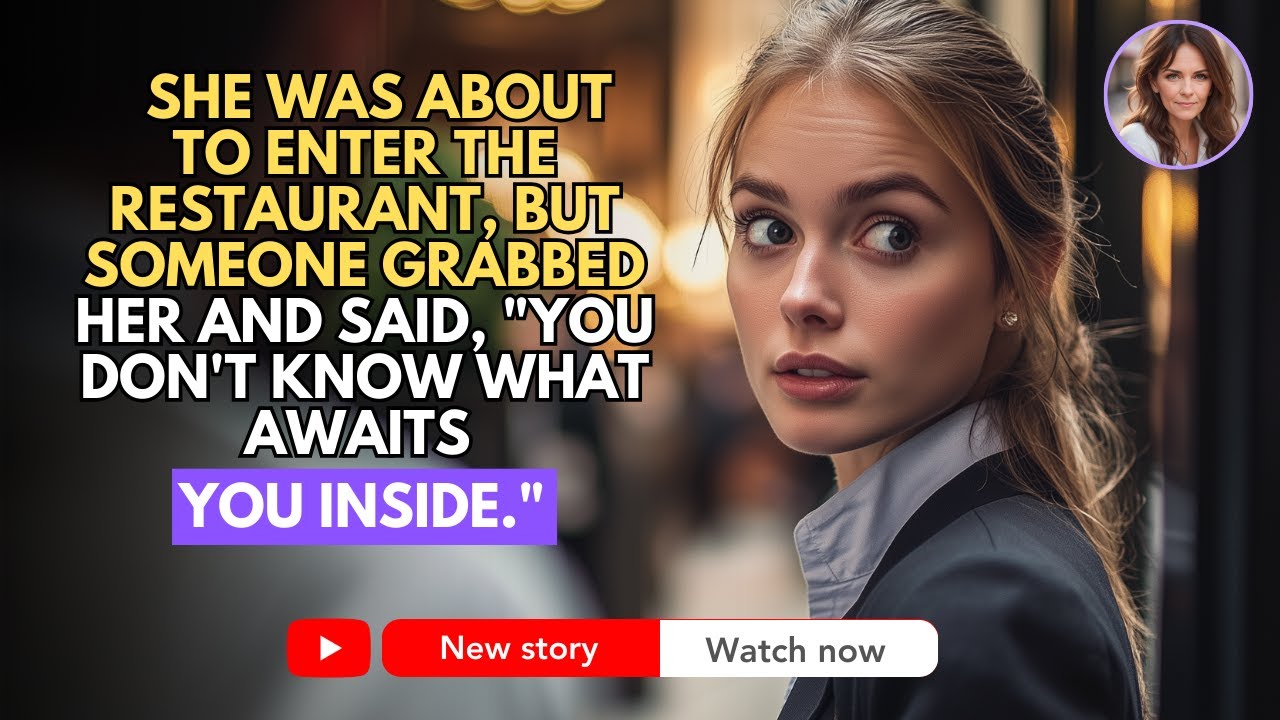 SHE WAS ABOUT TO ENTER THE RESTAURANT, BUT SOMEONE GRABBED HER AND SAID...