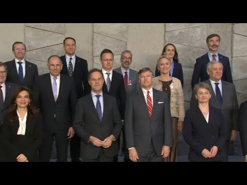 Video | NATO foreign ministers pose for group photo at Brussels meeting | AFP
