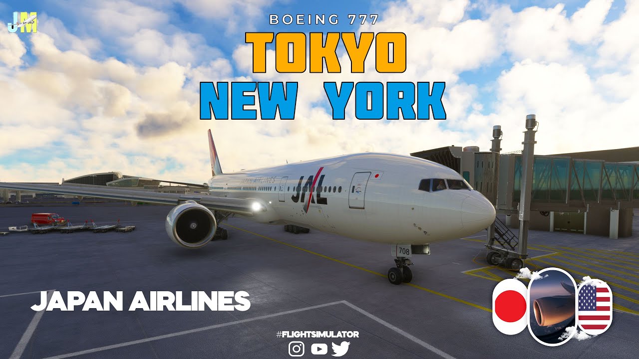 Tokyo to New York Flight in Microsoft Flight Simulator Japan Airlines