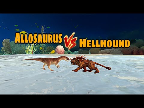 Allosaurus vs Hellhound Fight Scene Animal Revolt Battle Simulator