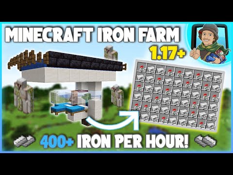 Minecraft Easiest 3 Villager Iron Farm Tutorial! 1.17+ (400+ Iron Per Hour)