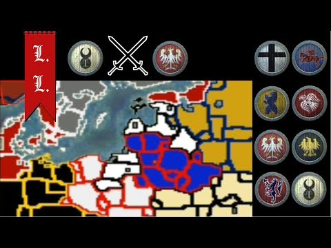 Teutonic Campaign map Timelapse - over 300 turns- Medieval II total war