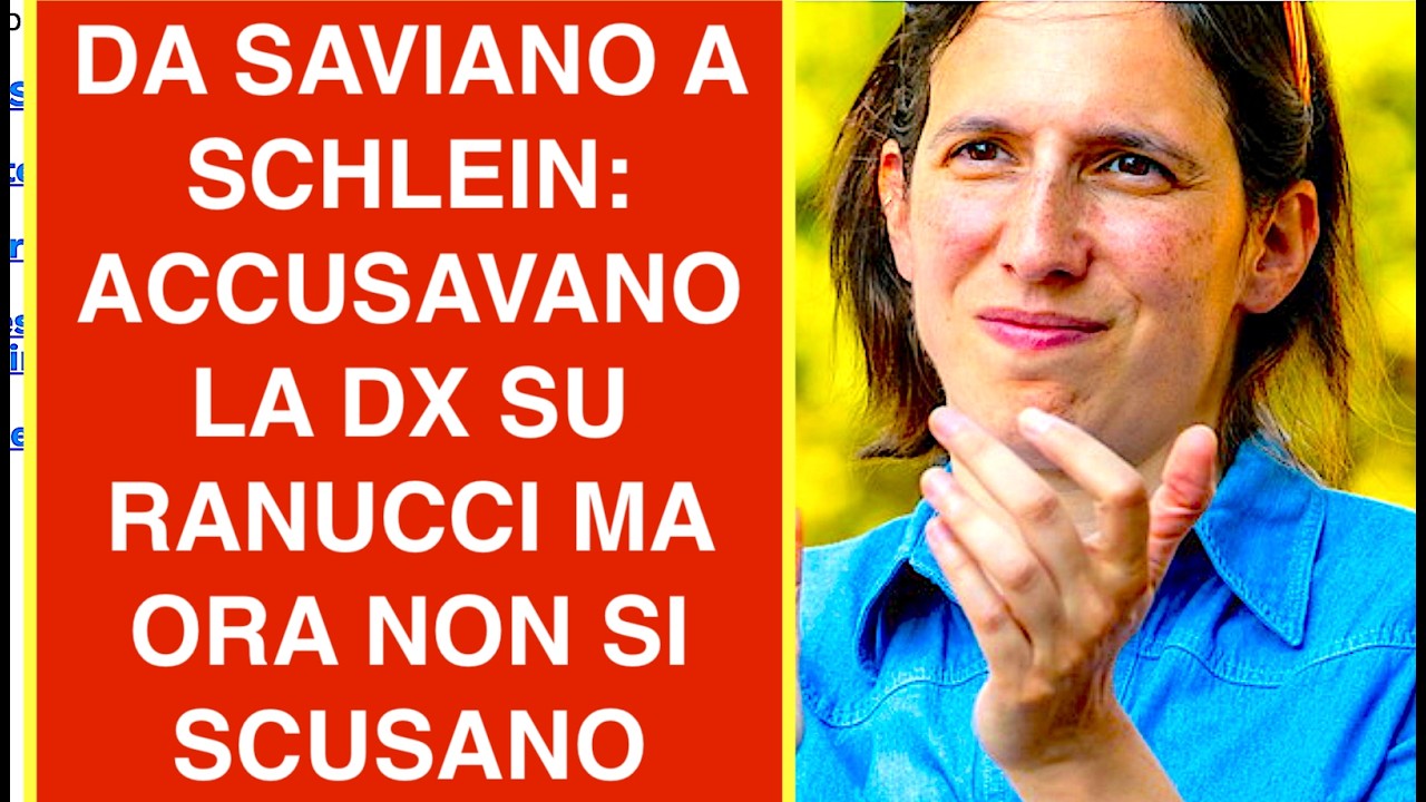 DA SAVIANO A SCHLEIN: ACCUSAVANO LA DX SU RANUCCI MA ORA NON SI SCUSANO