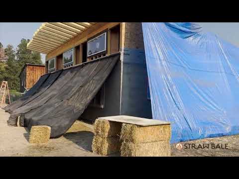Protecting Plaster During Curing on a Straw Bale Home