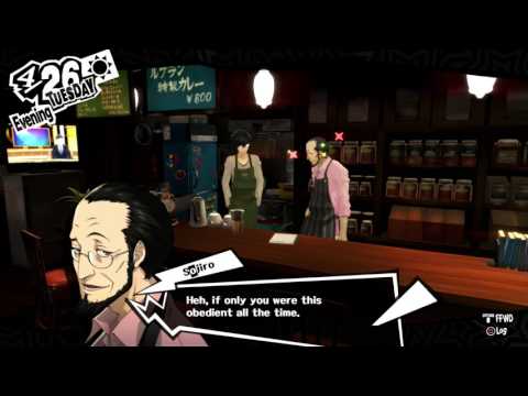 Persona 5 - 4/26 Tuesday: Make Coffee with Sojiro (Hiero Rank 2 Coffee Basics) Kindness Level Up
