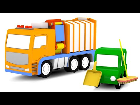 Die 4 kleinen Autos bauen einen Müllwagen - Lehrreicher Cartoon für Kinder