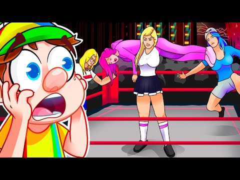 Johnny vs CRAZY FAN GIRLS in WWE... (Bad Idea)