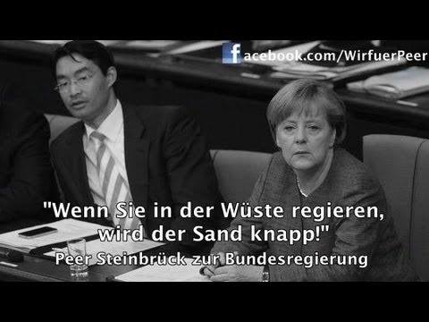 Peer Steinbrück: Wenn Sie in der Wüste regieren, wird der Sand knapp !