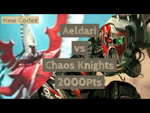 Warhammer 40k 9th edition Battle Report: Chaos Knights Vs NEW Aeldari 2000pts