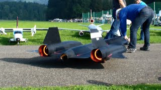 The New R/C Lockheed SR-71 Blackbird by Roger Knobel with After-Burn Hausen flight day 2014