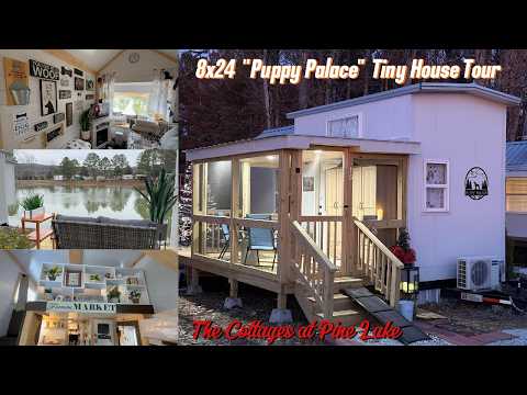 8x24 "Puppy Palace" Tiny House Tour at The Cottages at Pine Lake Tiny House Community, North Alabama