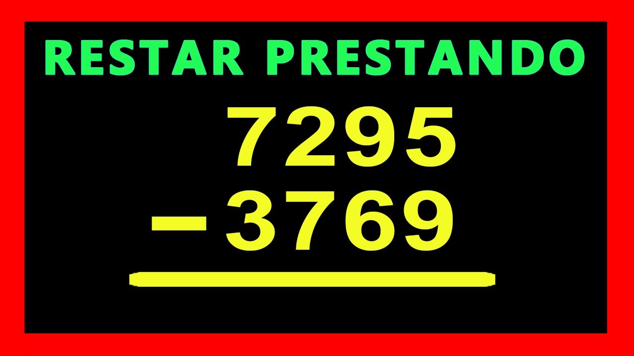 ✅👉 Resta Prestando de 4 cifras  ✅ Como se Resta Llevando