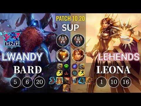 LNG lwandy Bard vs HLE Lehends Leona Sup - KR Patch 10.20