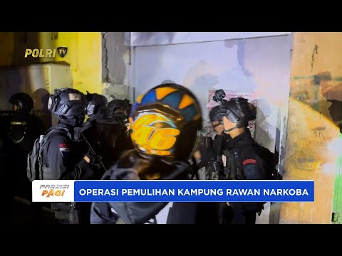 PERSONEL GABUNGAN POLDA SULSEL DAN BNN GELAR OPERASI PEMULIHAN KAMPUNG RAWAN NARKOTIKA