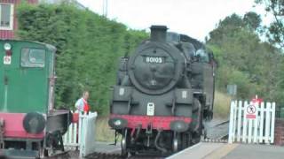 preview picture of video 'Wensleydale Railway Steam 80105 Runs around at Leeming Bar'