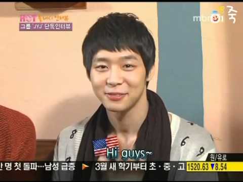 110211 JYJ say hello to overseas fans! Junsu...XD