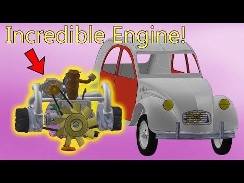 The Most Interesting Engine In The World 😍 Citroen 2CV / How does it work in 3D?