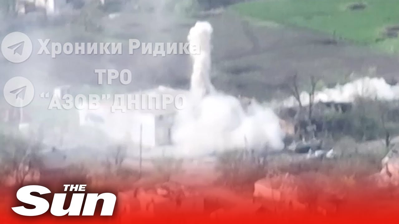 Russian command post going up in flames after repeated shelling from Ukrainian forces
