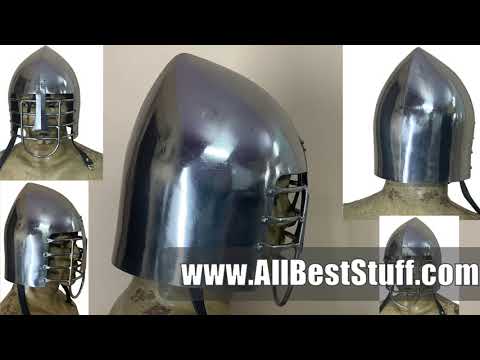 Watch YouTube Video for SALE! Medieval Early Nasal 18 Gauge Steel Helmet