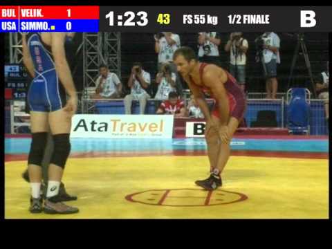 WM 2011 Halbfinale FR 55 KG Velikov - Simmons