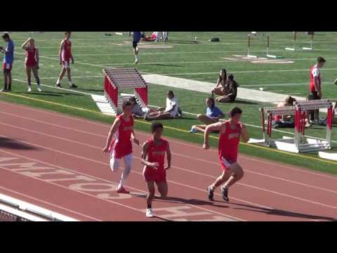 FSB 100m Heat 3 vs Fountain Valley & Newport Harbor 3-29-17 - Los Alamitos Boys
