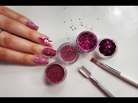 Part of a video titled How To Apply Loose Glitter To Your Nails (5 Techniques & Different ...