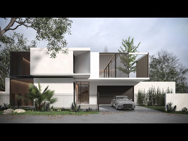 SketchUp VRay 5 EXTERIOR #16 Simple Modern House