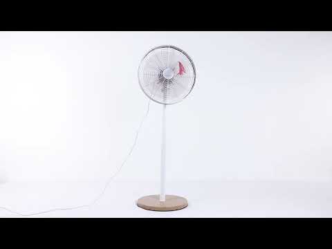 Vídeo de ALCAÑIZ Ventilador de Pie Blanco y Haya Fabrilamp