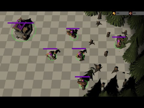 [Unity RTS] WarKingdoms Log 011 - Automatic resource gathering workers