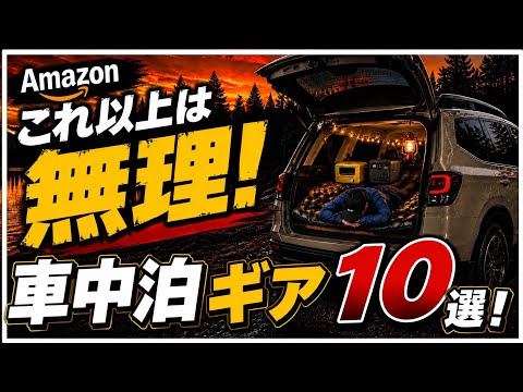 【これ以上の厳選無理】車中泊キャンプ道具が人生変えた！Amazonベストバイ１０選【車中泊グッズ2026最新】