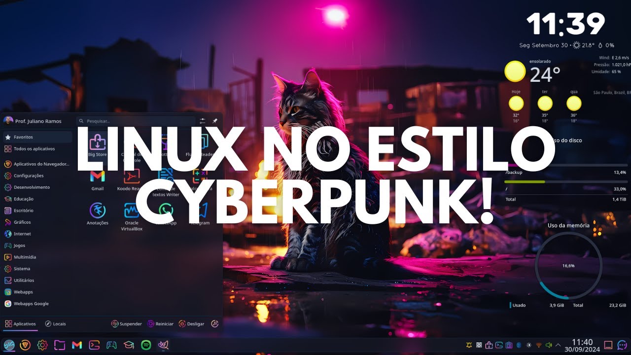 Big LINUX no Estilo CyberPunk aprenda a customizar o sistema...