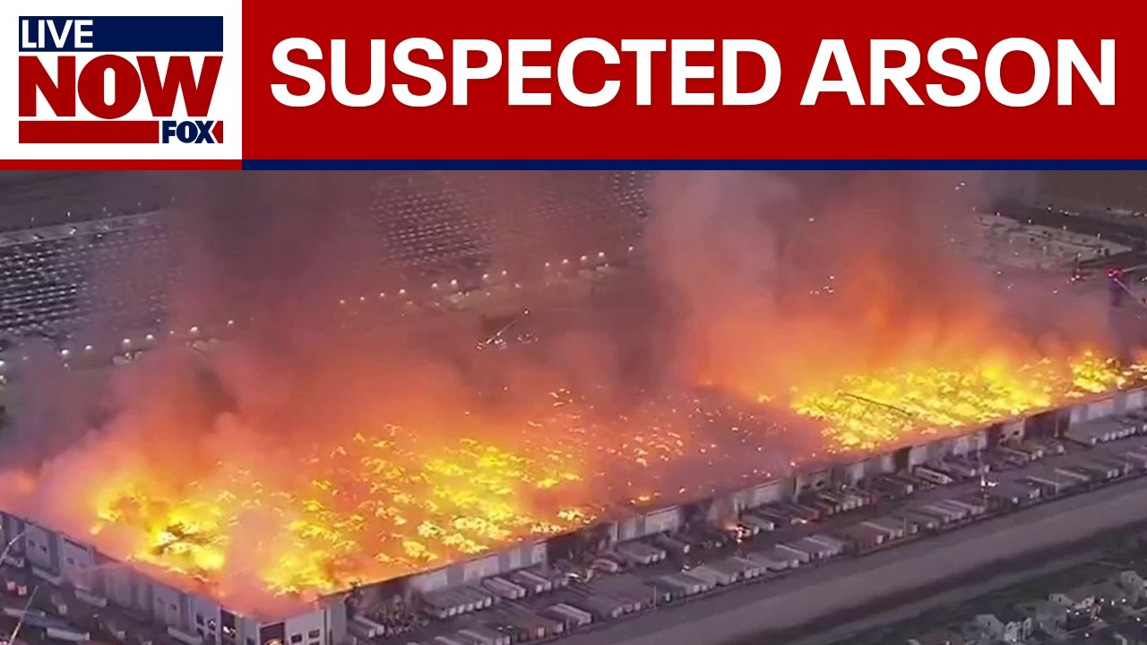Suspected arson sparks massive warehouse fire in California
