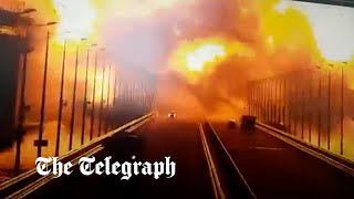 video: Ukraine war: Bridge linking Russia to Crimea 'reopened' after powerful explosion