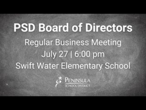 Peninsula School District Board Regular Business Meeting - 07/27/2023