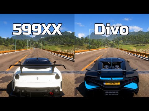 Forza Horizon 5: Ferrari 599XX Evo vs Bugatti Divo - Drag Race