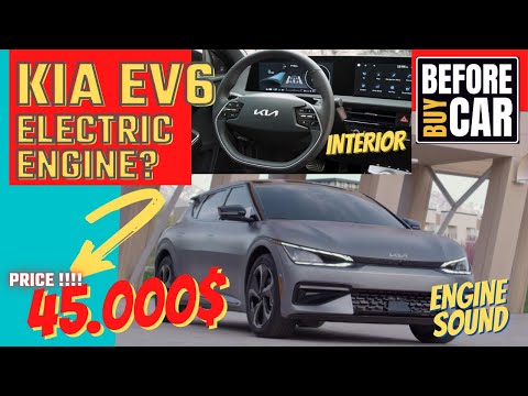KIA EV6 for 45.000$ Electric Engine, Drive, Interior KIA EV6 2022. Visual Review