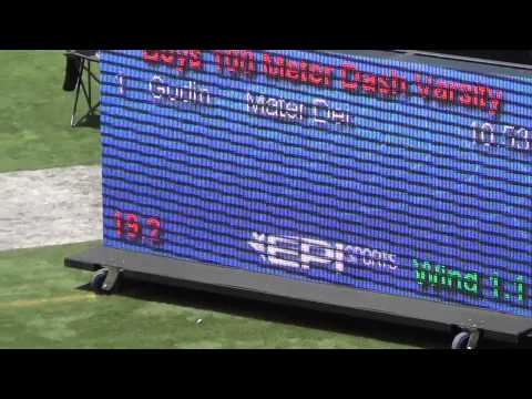 B Douglas - VarB 100m at OC Champs 4-26-14 - Los Alamitos Boys