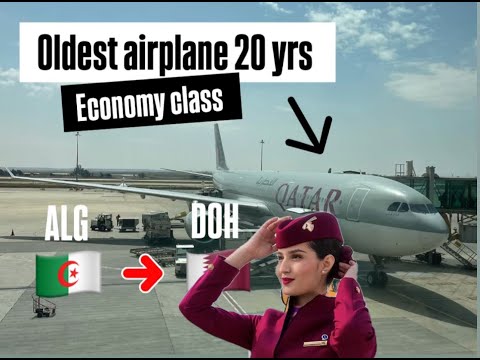 Flying The Oldest Airbus A 330 of Qatar Airways  Algiers  to Doha | TRIP REPORT |  ECONOMY class