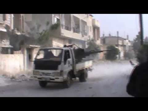 استهداف مقرات النظام برشاش 14.5 من قبل كتيبة الشهيد ضياء جمول في مدينة القصير