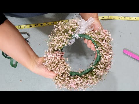 How to make wedding flower crown/halo with baby’s breath Video