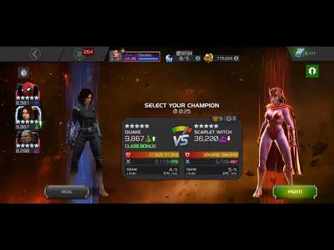 Quake vs map 5 scarlet witch 1 shot narrow escape!!!