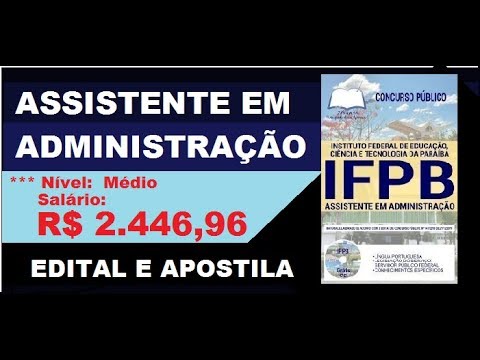 Edital Apostila Concurso IFPB PB 2019 Cargo Assistente em Administração