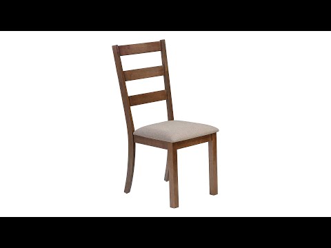 I 1313 Dining Chair - 2Pcs / 40"H Brown Walnut / Beige Fabric - Monarch Specialties