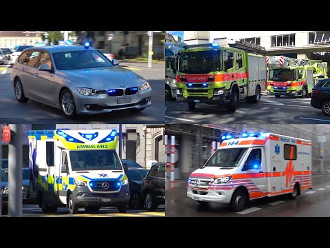 [Zurich] Fire Service, Ambulance Services + Police responding (compilation)