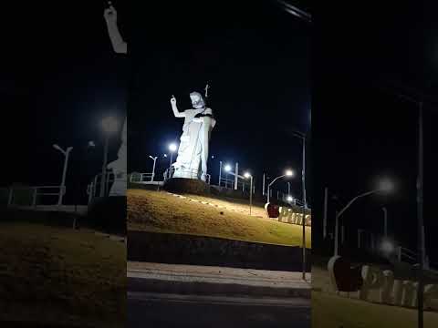 Estátua de São João Batista Em Pimenteiras  Piauí ,  à noite  !
