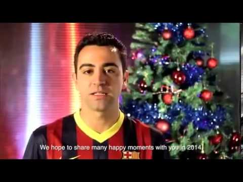 Barcelona FC Players Wish Fans A Very Merry Christmas | Messi, Xavi, Iniesta And Neymar
