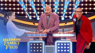 RuPaul writes his own question. Gets #1 answer! | Celebrity Family Feud