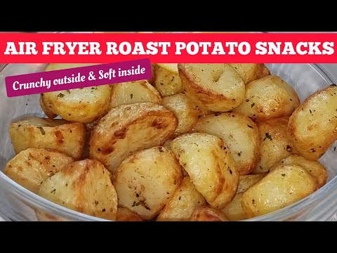 THE BEST AIR FRYER ROASTED POTATOES. CRISPY ROAST POTATO SNACKS FOR CHRISTMAS 🎄